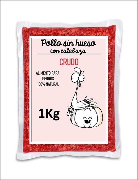 Foto de MENÚ POLLO Y CALABAZA (SIN HUESO) BARF 15 kilos para perros