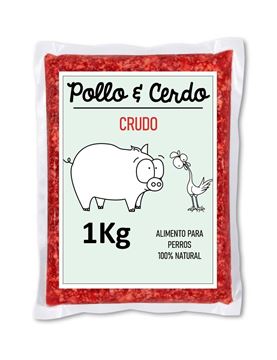 Foto de MENÚ POLLO Y CERDO BARF 15 kilos para perros
