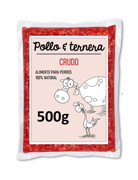 Foto de MENÚ POLLO Y TERNERA BARF 10 kilos para perros